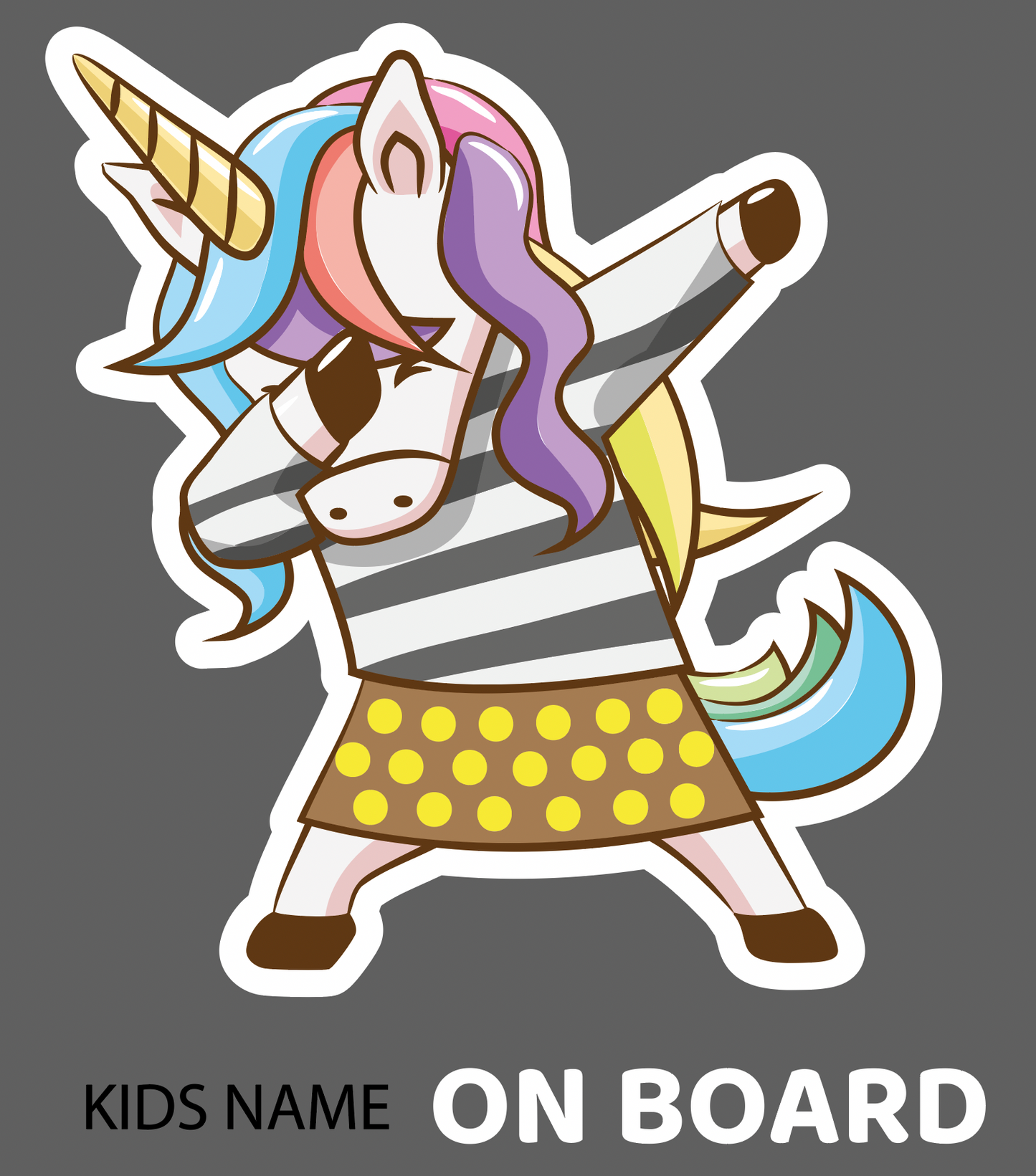 Uzlīme Dabbing Unicorn automašīnai (car sticker)